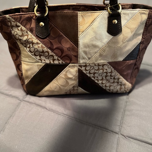 Coach purse brown and gold mixed materials in great condition! - Picture 16 of 16